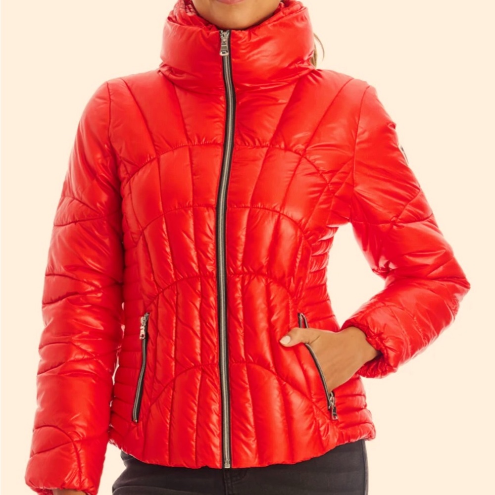Puff Collar Quilted Puffer Jacket